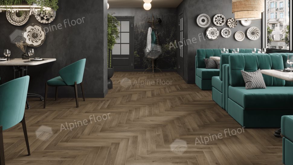 Ламинат "Alpine Floor" Herringbone 12 PRO Дуб Анжу (606*101*12 мм) — купить в Вологде