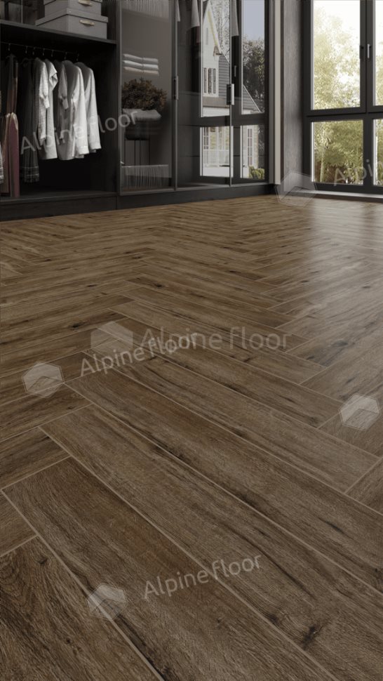 Ламинат "Alpine Floor" Herringbone 12 PRO Дуб Бордо (606*101*12 мм) — купить в Вологде