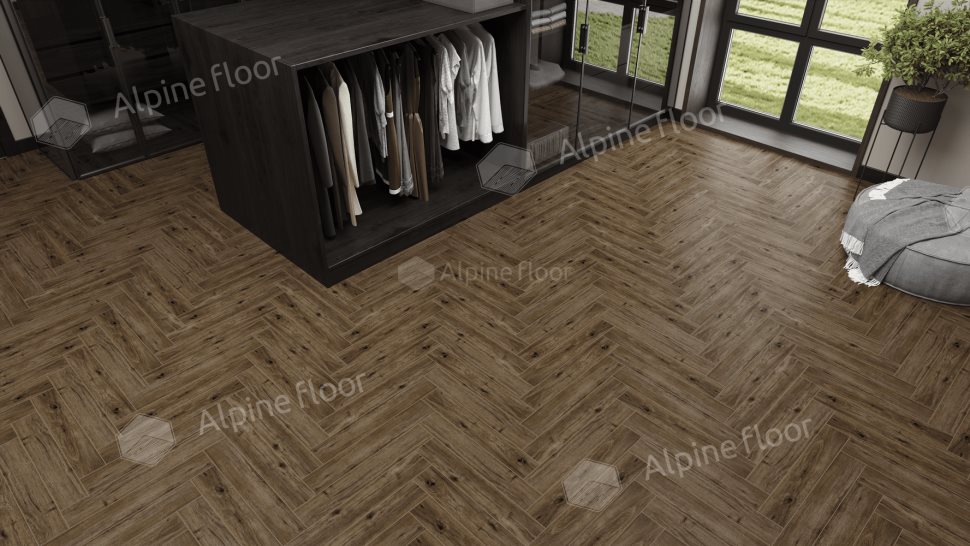 Ламинат "Alpine Floor" Herringbone 12 PRO Дуб Бордо (606*101*12 мм) — купить в Вологде