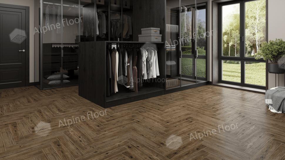 Ламинат "Alpine Floor" Herringbone 12 PRO Дуб Бордо (606*101*12 мм) — купить в Вологде